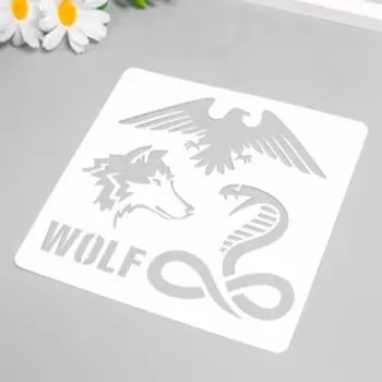 Трафарет для татуировки "Волк" 15х15 см