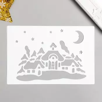 Трафарет пластиковый "Дома" 24х16 см