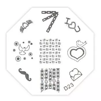 Трафарет металлический для стемпинга D-23