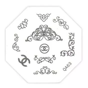 Трафарет металлический для стемпинга QA-63