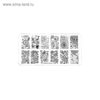 Трафарет металлический для стемпинга средний, прямоугольный, Сокровища пиратов в инд. уп 14