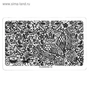 Трафарет металлический для стемпинга TNL большой, Кружева