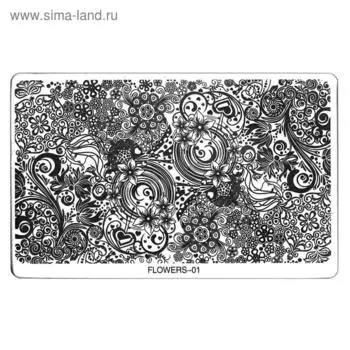 Трафарет металлический для стемпинга TNL большой, Фантазия