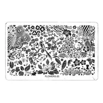 Трафарет металлический для стемпинга TNL большой, Джунгли