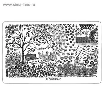 Трафарет металлический для стемпинга TNL большой, Природа