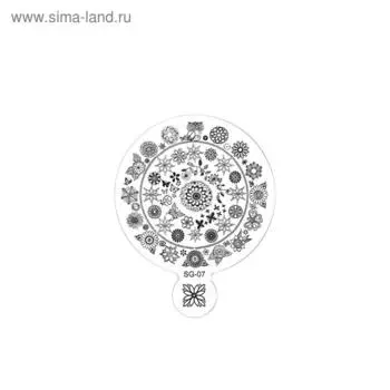 Трафарет металлический для стемпинга TNL средний, Мандалы
