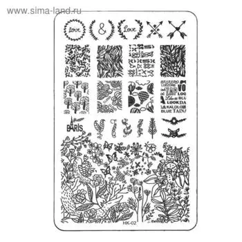 Трафарет металлический для стемпинга TNL средний, прямоугольный, Заветная мечта 02