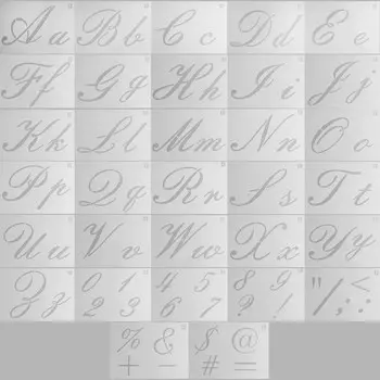 Трафарет пластик "Английский алфавит" набор 32 шт 15х21 см