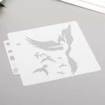 Трафарет пластик "Балерина и птицы" 13х14 см