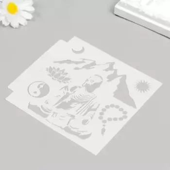 Трафарет пластик "Будда" 13х13 см