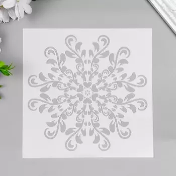 Трафарет пластик "Цветок из листьев" 15х15 см