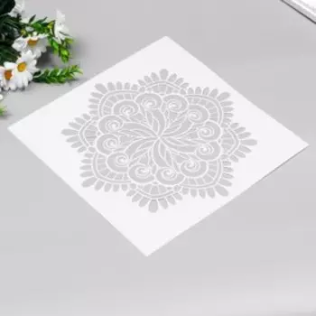 Трафарет пластик "Цветок с завитками" 30х30 см