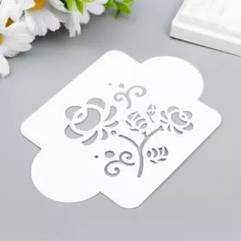 Трафарет пластик "Цветы" 10х10 см