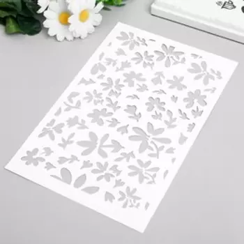 Трафарет пластик "Цветы" 24х16 см