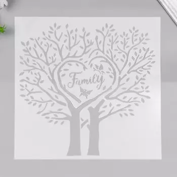 Трафарет пластик "Два дерева. Семья" 30х30 см