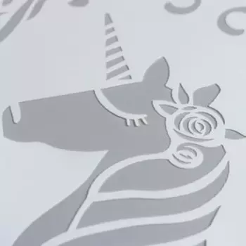 Трафарет пластик "Единорог в рамке" 29,7х21 см