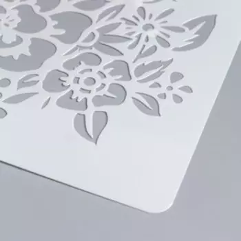 Трафарет пластик "Единорог в стиле мехенди, с цветами" 29х20,8 см