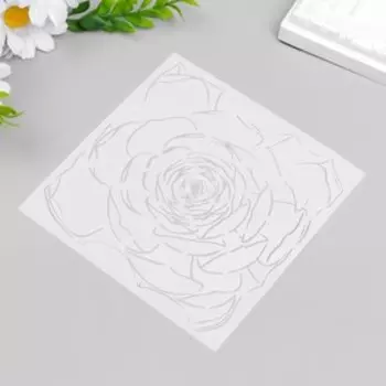 Трафарет пластик "Королевский пион" 13х13 см