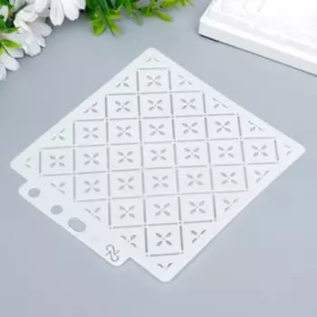 Трафарет пластик "Крестики в ромбах" 13х14 см