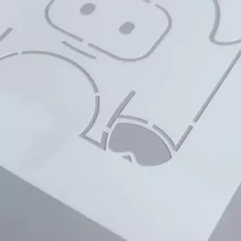 Трафарет пластик "Квадратные звери. Поросёнок" 13х13 см