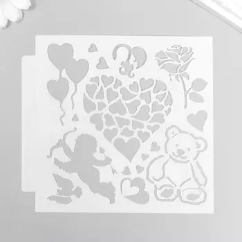 Трафарет для творчества «Любовь», пластик, 1313 см