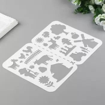 Трафарет пластик "Маленькие приключения на ферме" 21х32 см