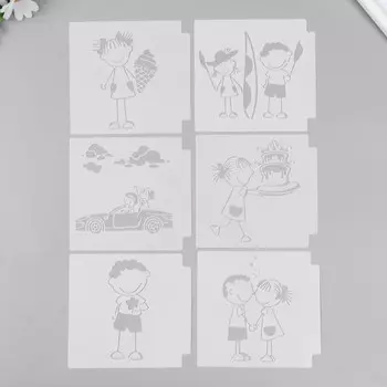 Трафарет пластик «Малыши», набор 6 шт., 1313 см