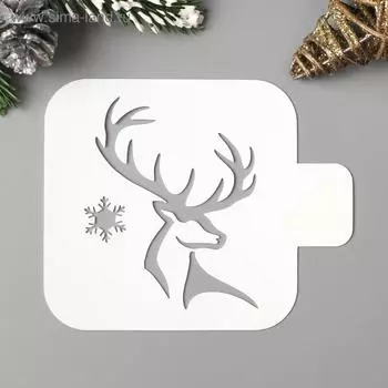 Трафарет пластик "Олень" 9х9 см