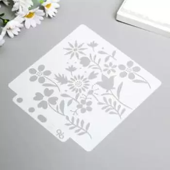 Трафарет пластик "Полевые цветочки" 13х14 см