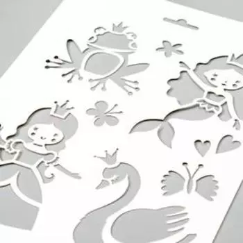 Трафарет пластик "Принцесы" 16х22 см