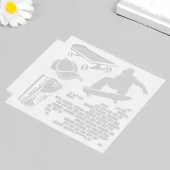 Трафарет пластик "Скейтер" 13х13 см