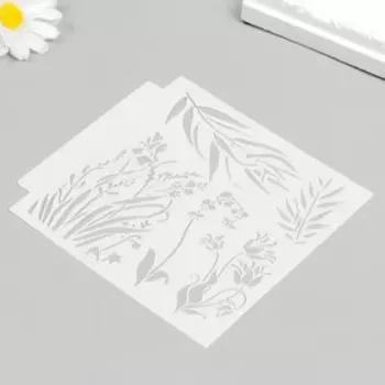 Трафарет пластик "Травы" 13х13 см