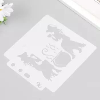 Трафарет пластик "Ведьмочки у котла" 13х14 см