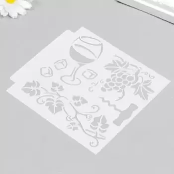 Трафарет пластик "Вино" 13х13 см