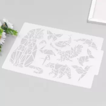 Трафарет пластик "Животные 3D" 21х29,7 см