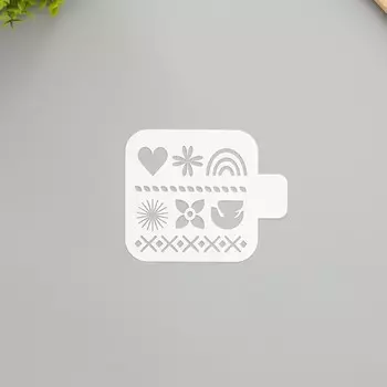 Пластиковый трафарет для творчества «Цветочки», шаблон, 99 см