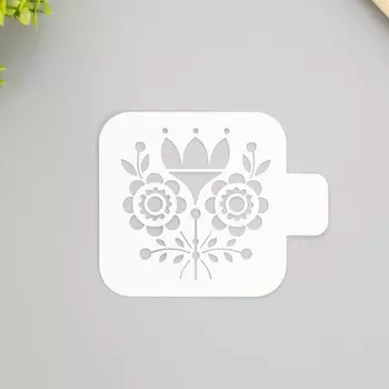 Трафарет пластиковый "Цветок" 9х9 см