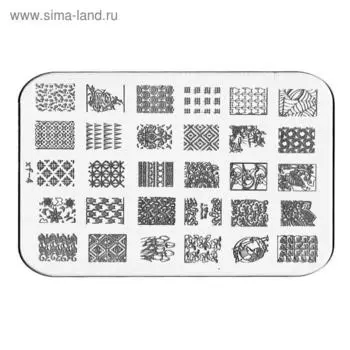 Трафарет пластиковый для стемпинга TNL большой, mix№04