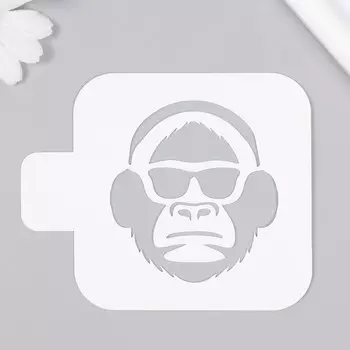 Трафарет пластиковый "Обезьяна" 9х9 см