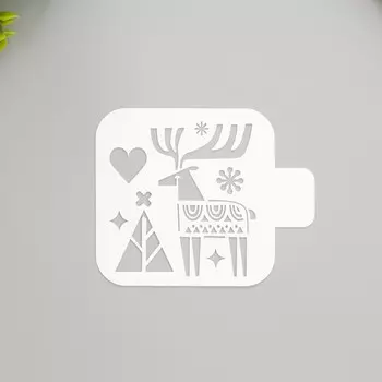 Трафарет пластиковый "Олень" 9х9 см