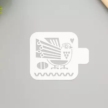 Трафарет пластиковый "Птичка" 9х9 см