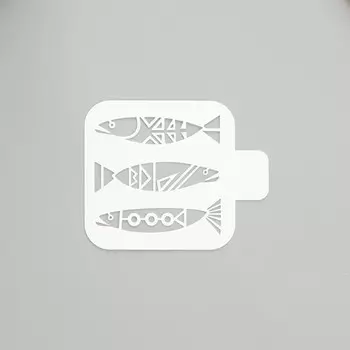 Трафарет пластиковый "Рыбки" 9х9 см