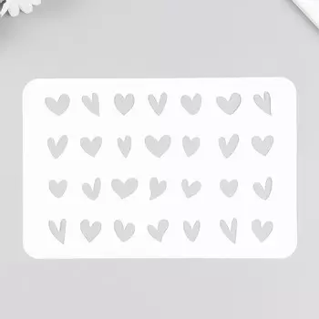 Трафарет пластиковый "Сердечки" 16х24 см