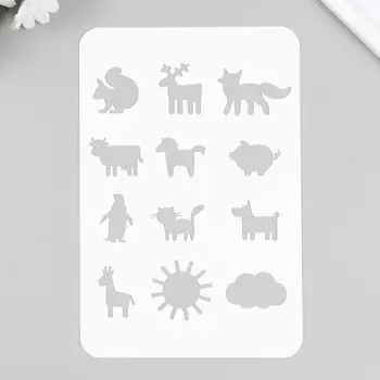 Трафарет пластиковый "Животные" 16х24 см