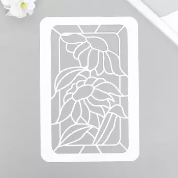 Трафарет-витраж "Цветы" 16х24 см