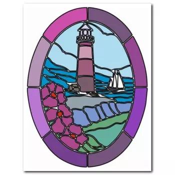 Трафарет-витраж "Маяк" 16х24 см