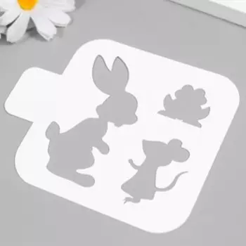 Трафарет "Зайка, мышонок" 9х9 см