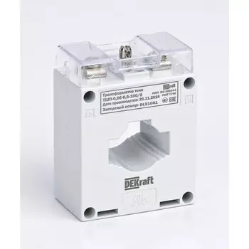 Трансформатор тока ТШП-0.66 0.5S 200/5 5В.А d30мм DEKraft 50104DEK