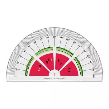 Транспортир 180° HappyGraphix "Арбуз", пластиковый