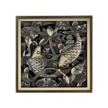 Трап AFLORN AF10810C-10, d=50мм, вертикальный, 100х100мм, латунь, с рисунком,античная бронза